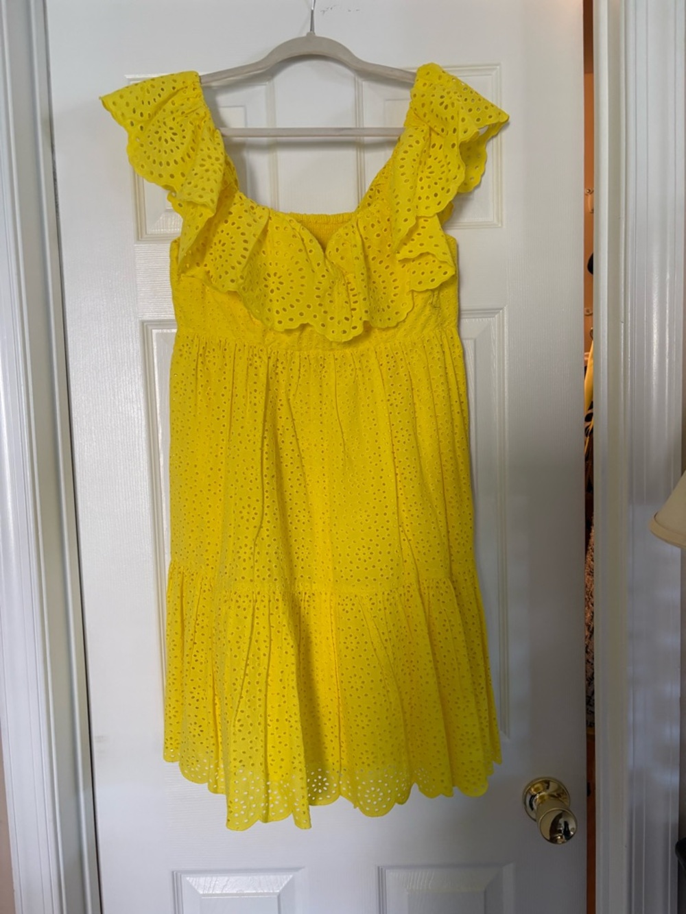 Lilly Pulitzer Bright Yellow Eyelet Ruffle Dress